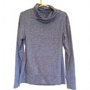 Apana Heathered Blue Cowl Neck Top